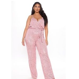 Pink Sequin Jumpsuit